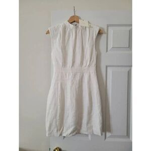 DISSH Rogan white linen mini dress 6 NWT